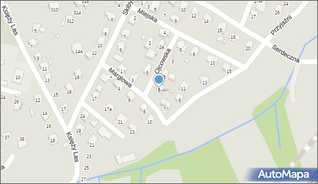 Bielsko-Biała, Ojcowska, 7, mapa Bielsko-Białej