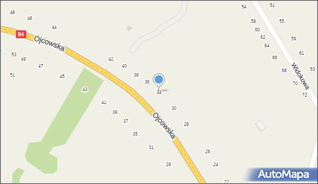 Czajowice, Ojcowska, 34, mapa Czajowice