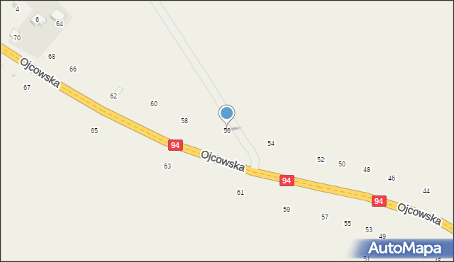 Czajowice, Ojcowska, 56, mapa Czajowice