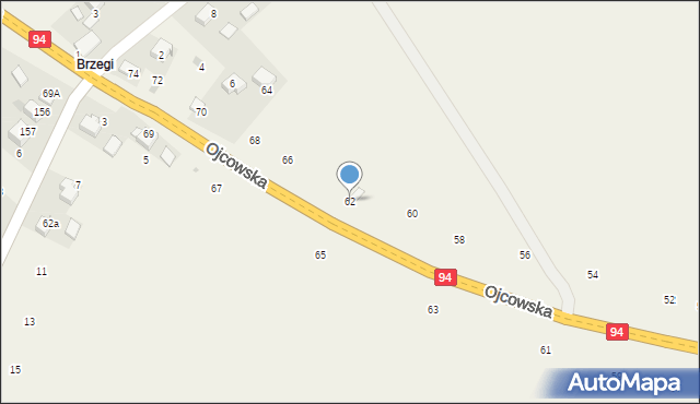 Czajowice, Ojcowska, 62, mapa Czajowice