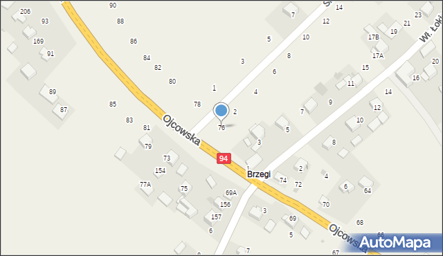 Czajowice, Ojcowska, 76, mapa Czajowice