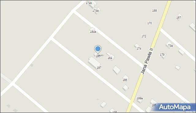 Czarny Dunajec, Ojca Świętego Jana Pawła II, 185, mapa Czarny Dunajec