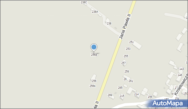 Czarny Dunajec, Ojca Świętego Jana Pawła II, 256a, mapa Czarny Dunajec