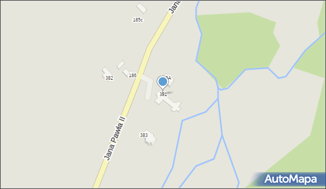 Czarny Dunajec, Ojca Świętego Jana Pawła II, 381, mapa Czarny Dunajec