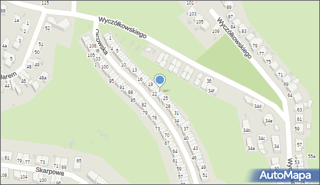 Gdańsk, Ojcowska, 23, mapa Gdańska
