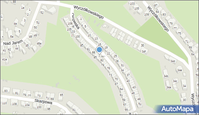 Gdańsk, Ojcowska, 84, mapa Gdańska