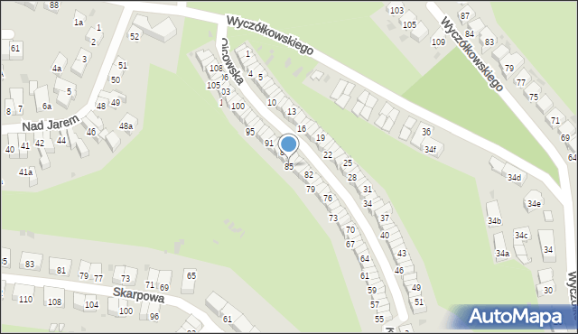 Gdańsk, Ojcowska, 85, mapa Gdańska