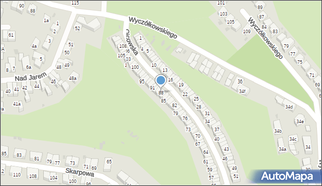 Gdańsk, Ojcowska, 88, mapa Gdańska