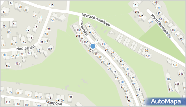 Gdańsk, Ojcowska, 93, mapa Gdańska