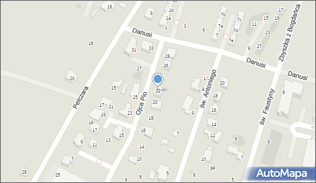 Gdynia, Ojca Pio, 22, mapa Gdyni