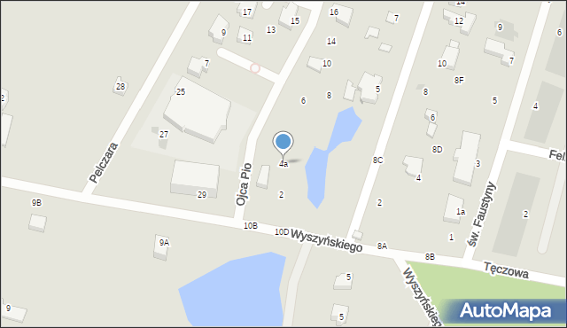 Gdynia, Ojca Pio, 4a, mapa Gdyni