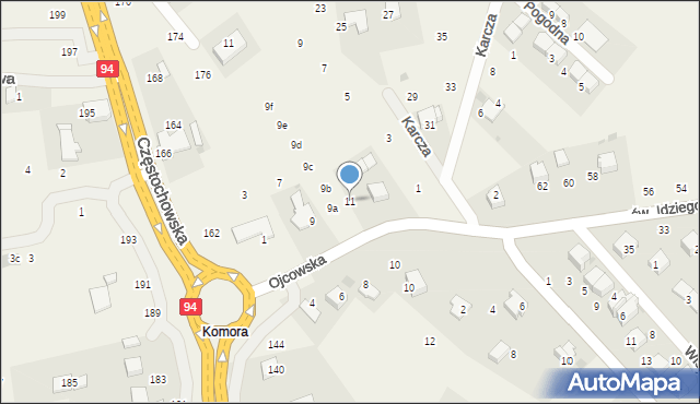 Giebułtów, Ojcowska, 11, mapa Giebułtów