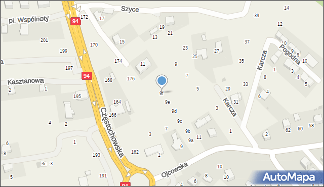 Giebułtów, Ojcowska, 9f, mapa Giebułtów