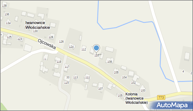 Iwanowice Włościańskie, Ojcowska, 110, mapa Iwanowice Włościańskie