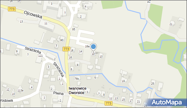 Iwanowice Włościańskie, Ojcowska, 12, mapa Iwanowice Włościańskie