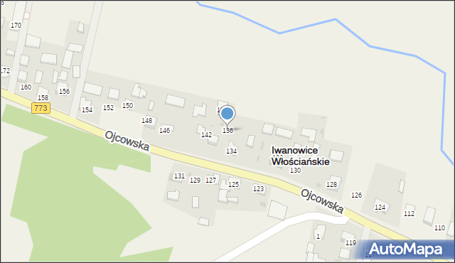 Iwanowice Włościańskie, Ojcowska, 136, mapa Iwanowice Włościańskie