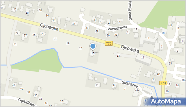 Iwanowice Włościańskie, Ojcowska, 15, mapa Iwanowice Włościańskie