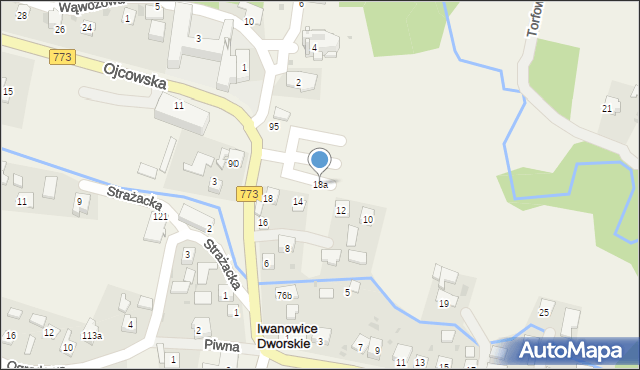 Iwanowice Włościańskie, Ojcowska, 18a, mapa Iwanowice Włościańskie