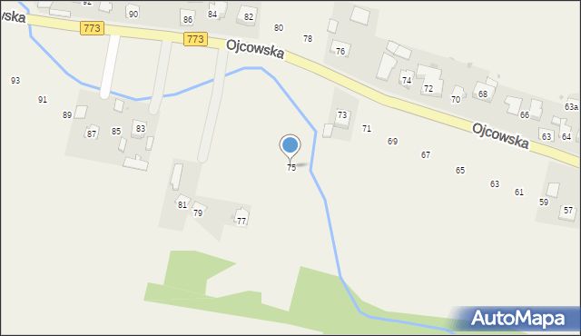 Iwanowice Włościańskie, Ojcowska, 75, mapa Iwanowice Włościańskie