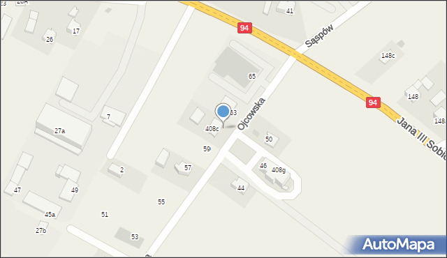 Jerzmanowice, Ojcowska, 61, mapa Jerzmanowice