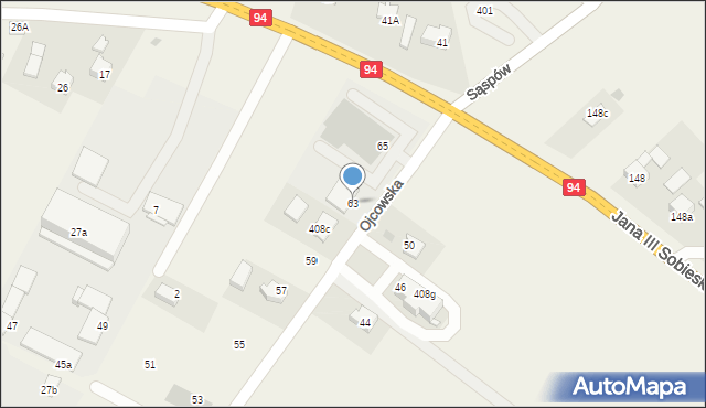 Jerzmanowice, Ojcowska, 63, mapa Jerzmanowice