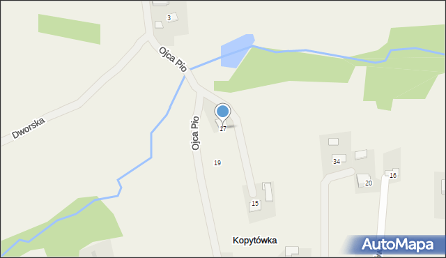 Kopytówka, Ojca Pio, 17, mapa Kopytówka