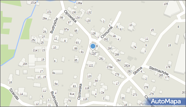 Kraków, Ojcowska, 124, mapa Krakowa