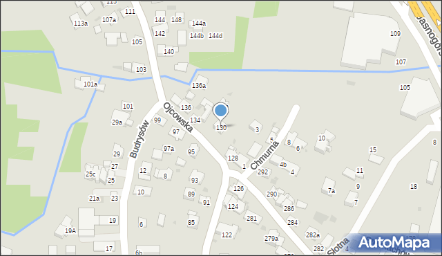 Kraków, Ojcowska, 130, mapa Krakowa