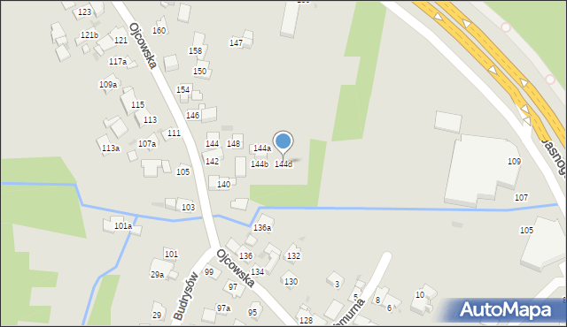 Kraków, Ojcowska, 144d, mapa Krakowa