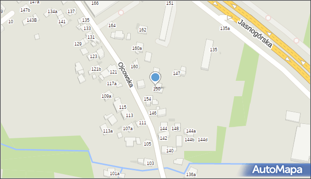 Kraków, Ojcowska, 156, mapa Krakowa