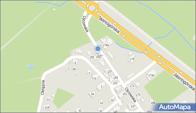 Kraków, Ojcowska, 161, mapa Krakowa