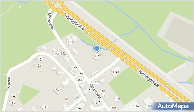 Kraków, Ojcowska, 176, mapa Krakowa