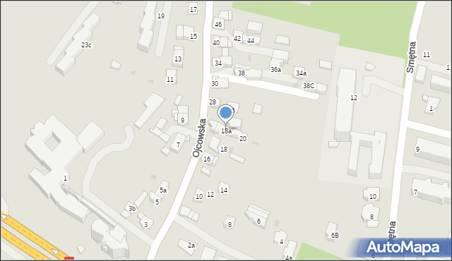 Kraków, Ojcowska, 18a, mapa Krakowa