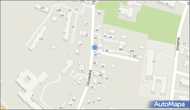 Kraków, Ojcowska, 30, mapa Krakowa