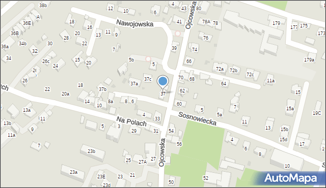 Kraków, Ojcowska, 37, mapa Krakowa