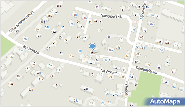 Kraków, Ojcowska, 37b, mapa Krakowa