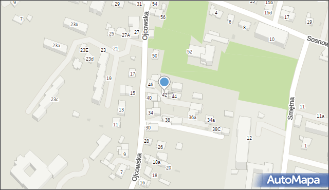 Kraków, Ojcowska, 42, mapa Krakowa