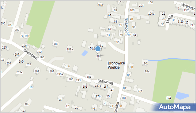 Kraków, Ojcowska, 49, mapa Krakowa