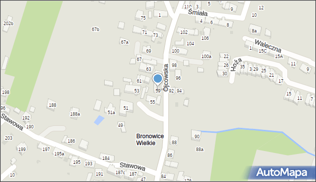 Kraków, Ojcowska, 59, mapa Krakowa