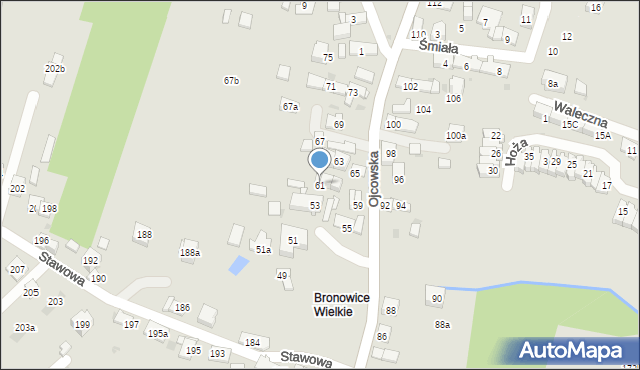 Kraków, Ojcowska, 61, mapa Krakowa