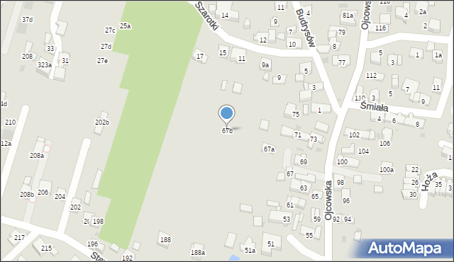 Kraków, Ojcowska, 67b, mapa Krakowa