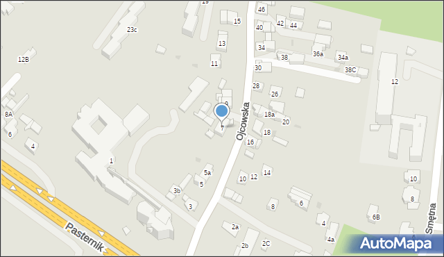 Kraków, Ojcowska, 7, mapa Krakowa