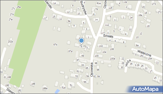 Kraków, Ojcowska, 71/1, mapa Krakowa