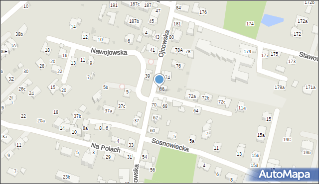 Kraków, Ojcowska, 72, mapa Krakowa