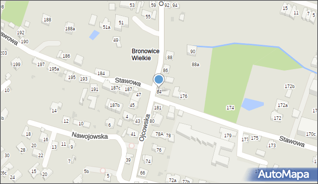 Kraków, Ojcowska, 84, mapa Krakowa