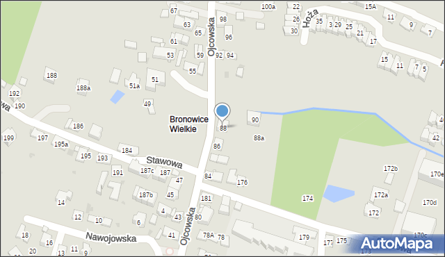 Kraków, Ojcowska, 88, mapa Krakowa