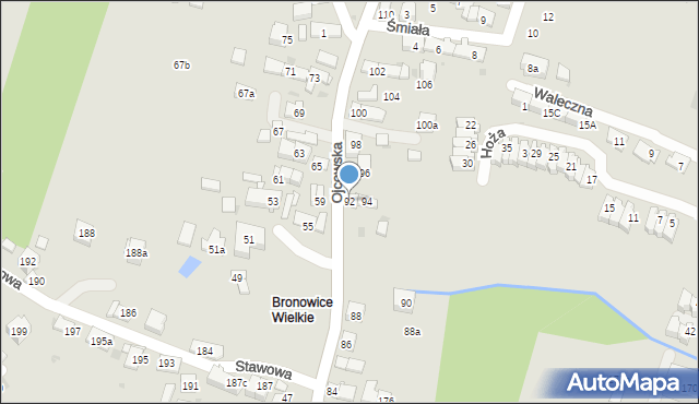 Kraków, Ojcowska, 92, mapa Krakowa