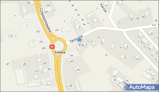 Modlnica, Ojcowska, 4, mapa Modlnica