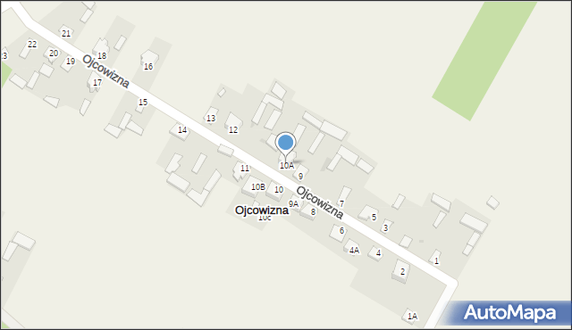 Ojcowizna, Ojcowizna, 10A, mapa Ojcowizna