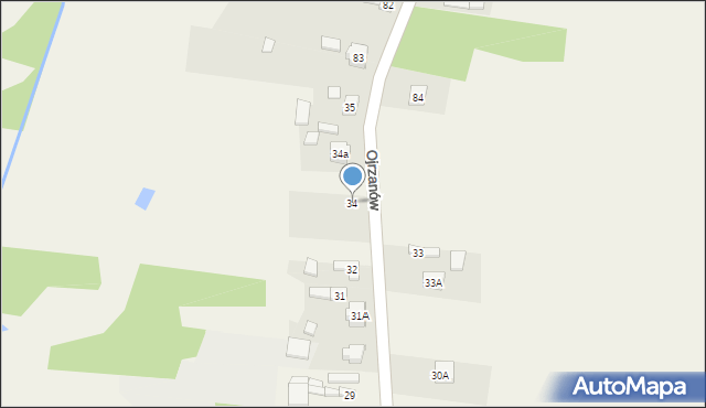 Ojrzanów, Ojrzanów, 34, mapa Ojrzanów